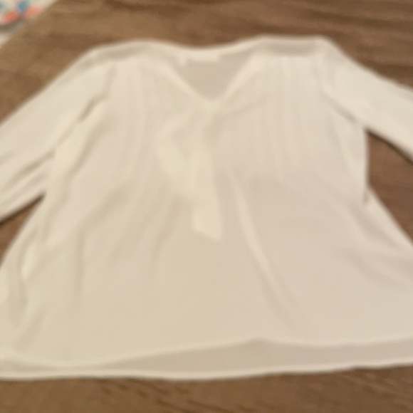 Chico’s top, sheer white polyester, tie, XS to S - Picture 8 of 8